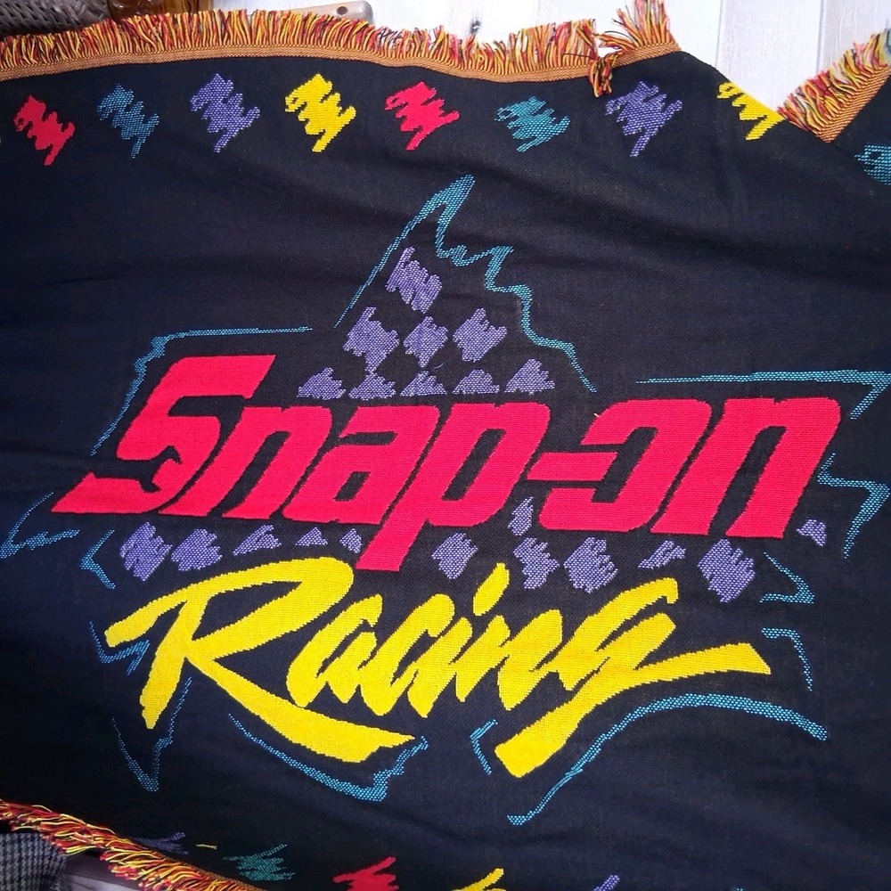 Vtg The Northwest Company Snap On Racing Throw Tapestry Multicolor 40" x 58" EVC